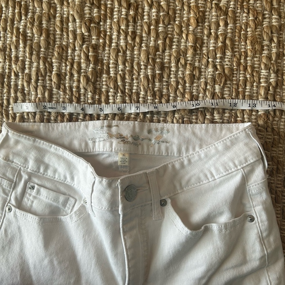 Seven7 white high waisted skinny stretch cropped jean - Picture 6 of 10